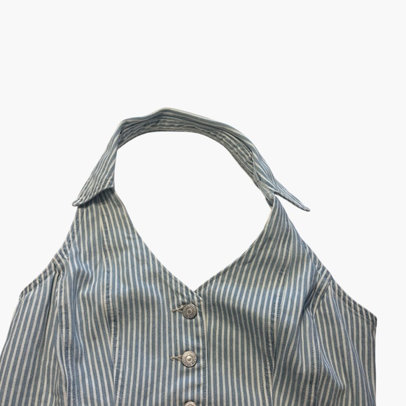 Levis Bria Woman's Denim Corset Halter Top Size Large Festival Summer Party NWT - Picture 5 of 12